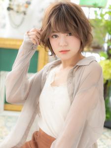 大人ハイライト斜めバング小顔マッシュボブ　マロンベージュ - COVER HAIR bliss【カバーヘア ブリス】大宮/大宮西口店掲載