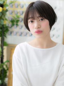 シースルーバング黒髪丸みショート大人ボブ　チャコールグレー - COVER HAIR & SPA bliss 浦和西口店【カバー ヘア アンド スパ ブリス】掲載