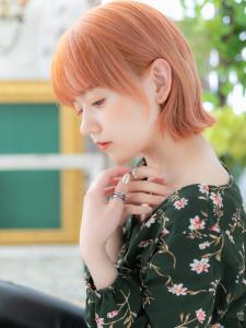 オレンジブラウン☆韓国風小顔外ハネボブディ　ボブショート - COVER HAIR bliss【カバーヘア ブリス】大宮/大宮西口店掲載