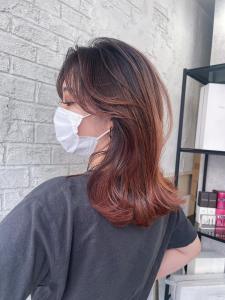 オレンジベージュバレイヤージュワンホンヘアレイヤー2222 - prize 池袋【プライズ】池袋西口店掲載