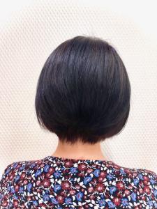 黒髪/前下がり/ハンサムショート/小顔/白髪染め/50代 - QUALIS 上福岡店掲載