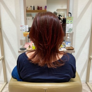 PALABO ケアペイントでオレンジカラー　くびれミディアム - LOHAS Hair ANGIE掲載