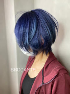 青髪 blue ショートボブ wカラー ハイトーン - BROCANTE LUXBEブロカントラックスビー立川北口店掲載