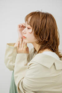 オレンジベージュ×ミディアムウルフ - glam  高田馬場店掲載