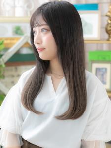 大人かわいいネオシースルーバング黒髪ロング　前髪パッツン - COVER HAIR & SPA bliss 浦和西口店【カバー ヘア アンド スパ ブリス】掲載