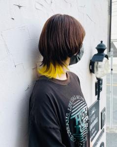 ウルフ★ボブウルフレモンイエローインナーカラー - hair＆make egerie掲載