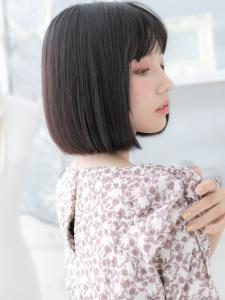 黒髪シースルーバング小顔切りっぱなしボブ　うる艶髪 - mod's hair【モッズヘア】上尾/上尾西口店掲載
