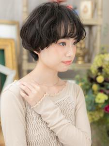 黒髪くすみカラーくせ毛風マッシュショート　アンニュイヘア - COVER HAIR & SPA bliss 浦和西口店【カバー ヘア アンド スパ ブリス】掲載