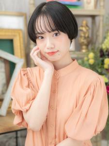 グレイアッシュ黒髪小顔ミニボブ丸みショート　透けバング - COVER HAIR & SPA bliss 浦和西口店【カバー ヘア アンド スパ ブリス】掲載