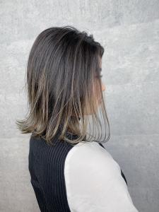 バレイヤージュ_外国人風カラー_リラクシーミディ_暗髪アッシ - _WHITE 天王寺阿倍野店掲載