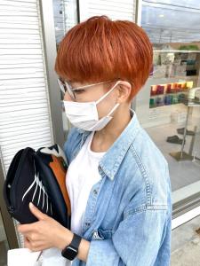 【ハイトーンショート】オレンジ☆ - K&K hair design つつじが丘店掲載