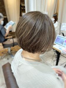 シークレットハイライト×丸みショートボブ - Hair make powder天王寺寺田町店掲載