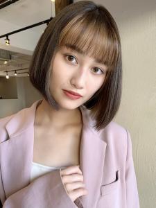 前髪ハイライト　切りっぱなしボブ - RIMA掲載