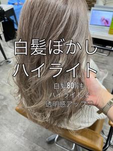 白髪ぼかしハイライト20代30代40代￥15400 - prize Iris 池袋【プライズ アイリス】池袋駅東口店掲載