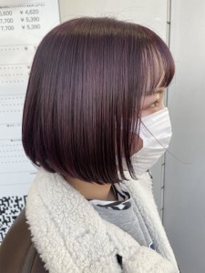 切りっぱなしボブ×ピンクブラウン Ash十日市場店 - Ash 十日市場店掲載
