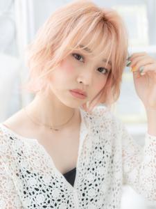 外国人風ハイライトこっくりピンクベージュ　ふわふわボブ - mod's hair【モッズヘア】上尾/上尾西口店掲載