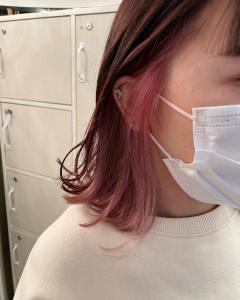 クリアピンク×ピンクインナーカラー　イヤリングカラー - ACT 十条店掲載