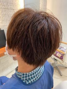 脱白髪染め大人のハイライト　アプリコット