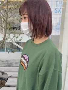 パツっとボブ×チェリーピンク - THE SKY掲載