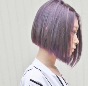 前下がりボブ×パープルラベンダーカラー - 半個室型美容室 Sourire 春日店掲載