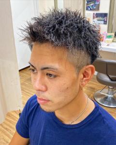 横浜メンズパーマツイストスパイラルツーブロックフェードヘア - ＣＲＥＡ能見台掲載