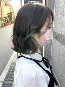 ♪インナーカラーグリーン♪ - un le pont 梅田掲載