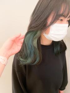 エメラルドグリーン インナーカラー【横浜】 - Neolive aim 横浜店掲載
