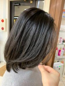 レイヤーカット/長め前髪/ミディアム/ダークブラウン/30代 - QUALIS 上福岡店掲載
