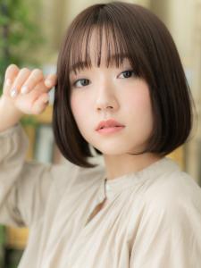 大人かわいい透けバング前下がりぱっつんボブ　ロブヘア - COVER HAIR bliss 上尾西口店掲載