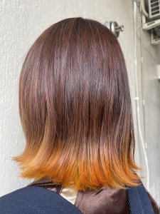 オレンジブラウン×外はねボブ - palms.tie掲載