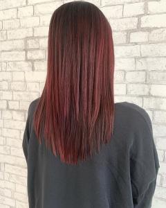 インスタ掲載　セミロング　ボルドー　ワインレッド - NYNY 姫路本店掲載