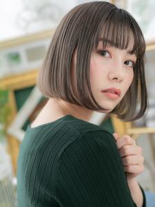 黒髪インナーカラー前下がり切りっぱなしボブ　エアストレート - COVER HAIR bliss【カバーヘア ブリス】北浦和/北浦和西口店掲載