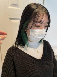 イヤリングカラーグリーン☆外側は暗めグレー - CEINE掲載