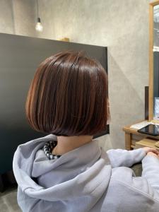 首元スッキリボブ＋ラベンダーピンク - 半個室型美容室 Sourire 姪浜店掲載