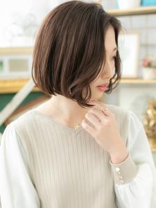 大人フェミニン前下がり小顔かきあげボブ　小顔補正立体カット - COVER HAIR & SPA bliss【カバーヘア アンド スパ ブリス】浦和/浦和西口店掲載