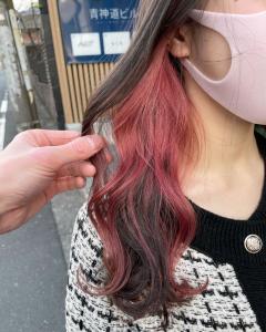 ピンクラベンダーインナーカラー　イヤリングカラー - ACT 表参道店掲載
