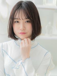 バレイヤージュ前下がり小顔切りっぱなしボブ　グレージュアッシ - mod's hair【モッズヘア】越谷/越谷西口店掲載