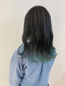 ネイビーグレー×インナーグリーン - Neivs Hair 福工大駅前店掲載