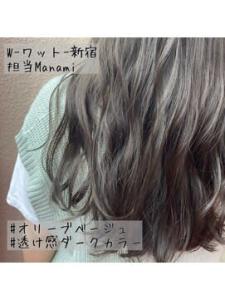 【W-ワット-原宿店】オリーブベージュ×ブリーチなし - W(ワット)原宿店掲載