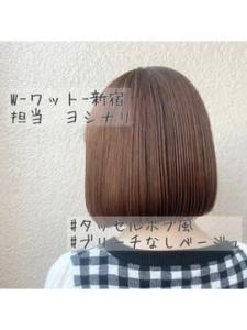 W-ワット-原宿店＊韓国ボブ×ブリーチなしベージュ - W(ワット)原宿店掲載