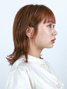 三軒茶屋_ボブ_切りっぱなしボブ_オレンジベージュ_ブリーチ - HAIR & MAKE EARTH 三軒茶屋店掲載