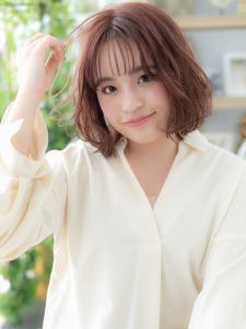 ミルクティーピンク韓国風ゆる巻き大人ボブ フレンチカジュアル - COVER HAIR bliss 【カバー ヘア ブリス】川口/ららテラス川口東口駅前店掲載