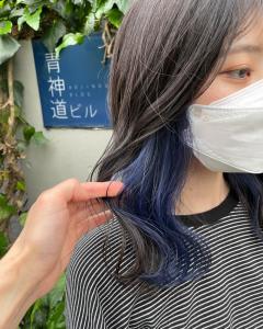 ブルーラベンダー×インナーカラー　イヤリングカラー - ACT 表参道店掲載