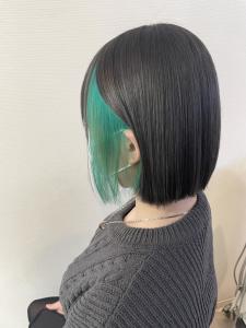 ダークグレー　と　インナーグリーン - Neivs Hair 福工大駅前店掲載
