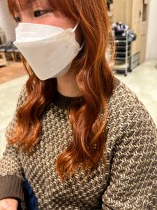 三軒茶屋_レディース_オレンジベージュ_ロング_コテ巻き_ - HAIR & MAKE EARTH 三軒茶屋店掲載