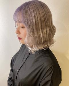 三軒茶屋_ボブ_ホワイトブロンド_ハイトーン_ラベンダー - HAIR & MAKE EARTH 三軒茶屋店掲載