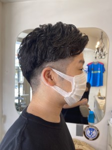 メンズ刈り上げアップバングパーマショートヘア梅ヶ丘美容室 - CHAINON掲載