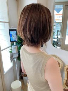 愛されヘア大人女子丸みくびれショートボブ外ハネ梅ヶ丘美容室 - CHAINON掲載