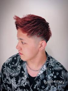 フェード　ジェットモヒカン　カラー　レッド - ヒロ銀座BARBER SHOP 大宮店掲載
