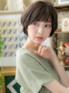 黒髪斜めバング大人かわいいマッシュショート グレージュカラー - COVER HAIR bliss【カバーヘア ブリス】志木/志木南口駅前店掲載